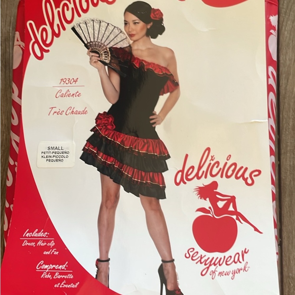Black and Red Ruffled Dress